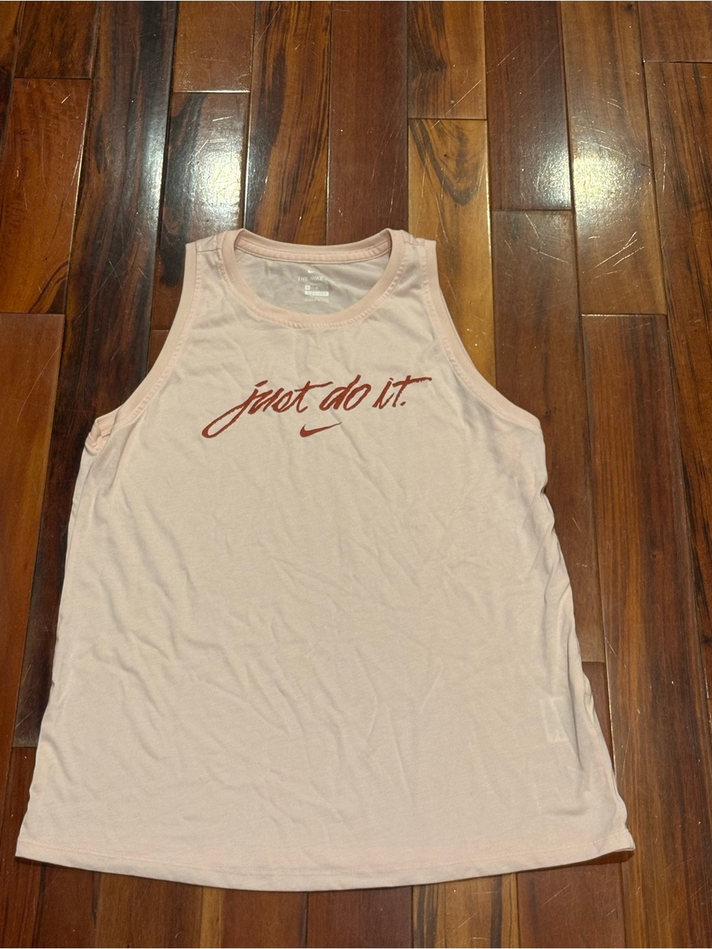 Nike Women’s Pink 'Just Do It.' Tank Top Dri Fit Side Medium
